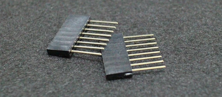 Hellotronics 50 шт./партия 2,54 мм Шаг 0.4U позолоченный Штабелируемый наконечник 8 Pin для Arduino R3-1x8 Pin Штабелируемый клемма женского типа