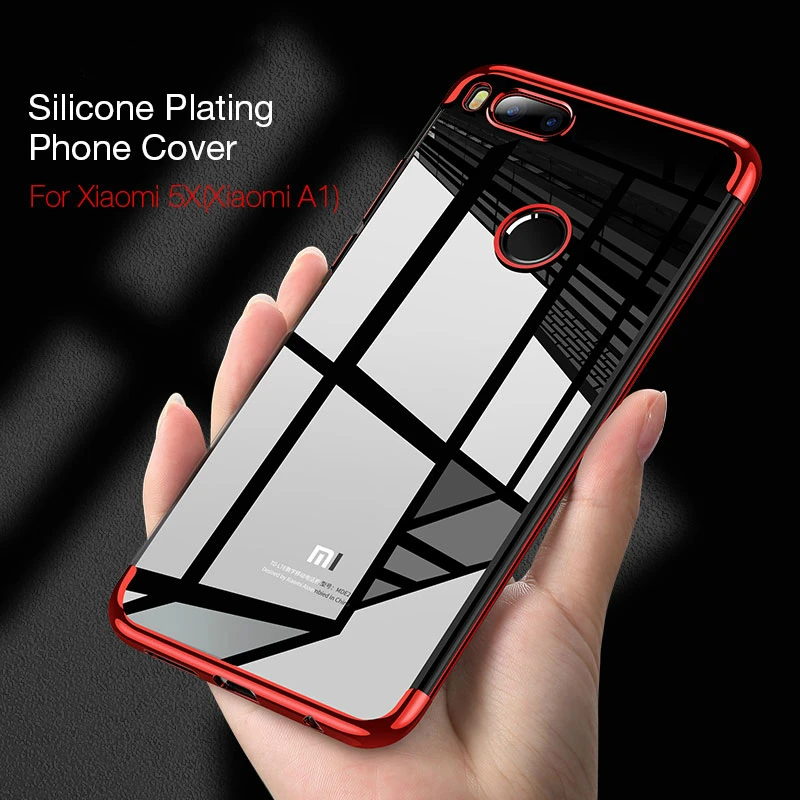 

Xiaomi Mi A1 Case Xiaomi Mi 5x Case Cover plating soft TPU cases ultra thin transparent shining back cover for xiaomi mia1 funda