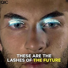 Светодиодный светильник с накладными ресницами для салона, паба, клуба, бара, вечерние проигрыватели, лента для век, электронный глаз, светящийся, поддельные ресницы, значок, производительность, 1 пара