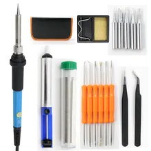 Высокое качество Прямая поставка 110V60W Электрический паяльник костюм 19 компл. Регулируемая температура пайки pen set