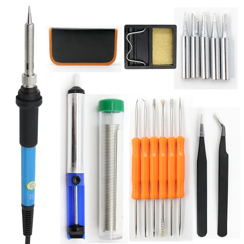 

High quality direct selling 110V60W electric soldering iron suit 19 sets of adjustable temperature soldering pen set