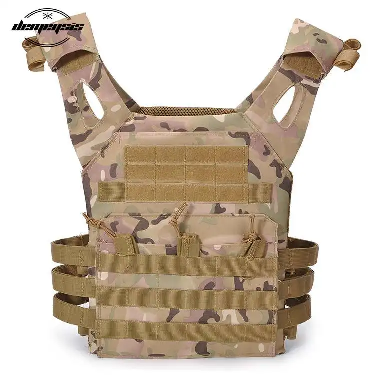Adjustable J P C Molle Tactical Vest Plate Carrier Military Airsoft Shooting Vests Hunting CS Waistcoat Wargame Paintball Vest - Color: multicam