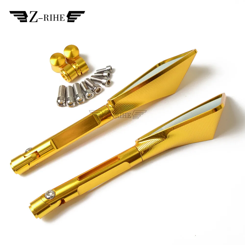 Gold Мотоцикл Moto боковое зеркало заднего вида для YAMAHA YZF600 YZF600R YZF1000 FZ400 FZ600 FZ800 мотоцикл зеркало с ЧПУ боковое зеркало заднего вида - Цвет: Gold