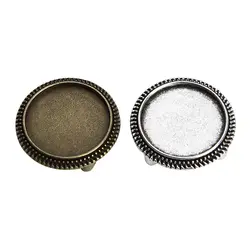 10 шт. диаметр 18 мм круглый пустой кабошон База настройки для плоский кожаный браслет античная бронза/серебро Цвет ободок камея Pad f3766