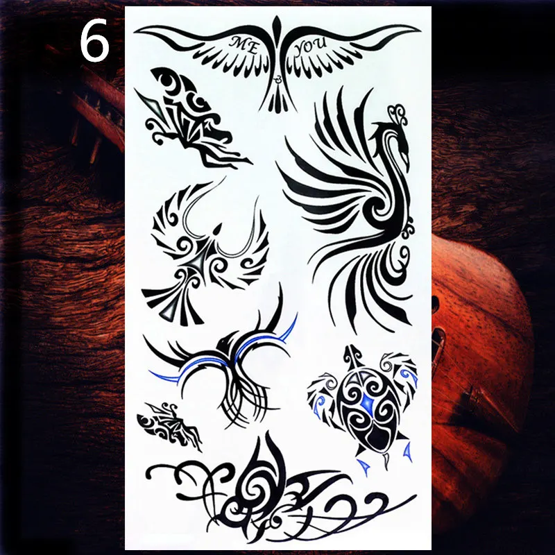 Y-XLWN китайские Феникс змея мужские креативные наклейки татуировки женские водонепроницаемые наклейки татуировки видео наклейки на холодильник - Цвет: 6
