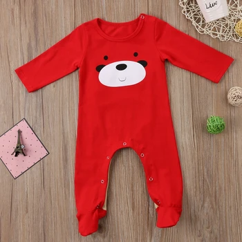 

Cute Newborn Baby Boy Girls Christmas Deer Romper Jumpsuit Long Sleeve Cotton Outfit Clothes