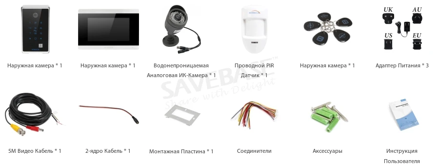 HOMSECUR 7 "Проводной Видеодомофон Система + Передача Вызова для Квартиры BC081 + BM715-S