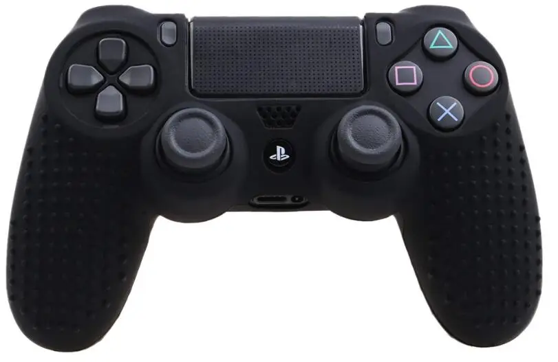 Противоскользящий силиконовый чехол, защитный чехол для sony playstation Dualshock 4 PS4 Slim PS4 Pro, игровой аксессуар для контроллера - Цвет: black