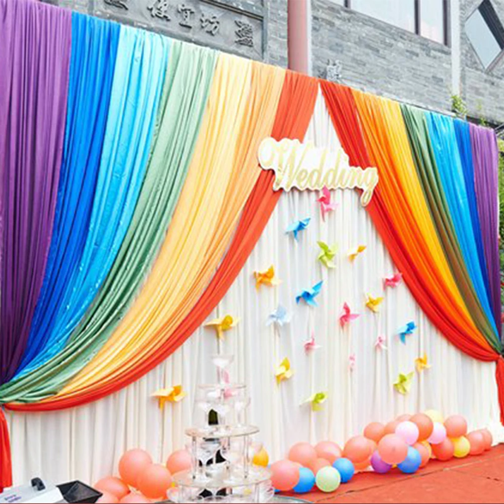 Multi Color Backdrop Colorful Rainbow Wedding Backdrop Event Party