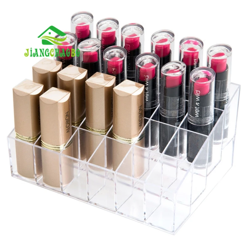 

JiangChaoBo Transparent Multi-Lipstick Storage Box Display 24 Plastic Desktop Lipstick Lipstick Makeup Box
