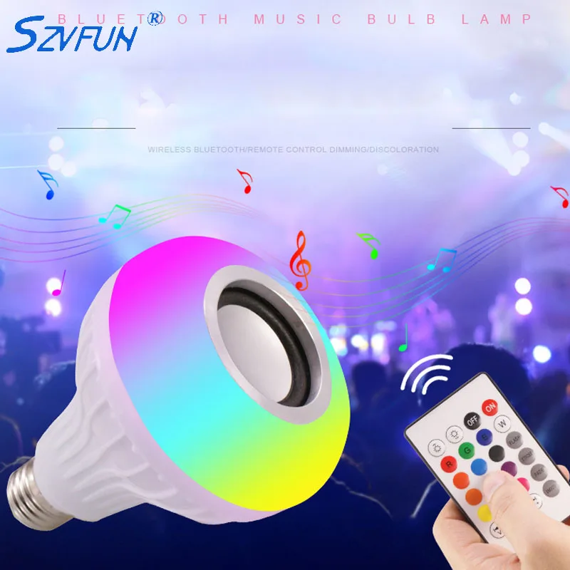 Умная Светодиодная лампа E27 Bluetooth 12 Вт RGB с регулируемой яркостью 85 265