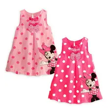 Cute Baby Kids Girls clothes Minnie Mouse Sleeveless Casual Party Cotton Shirt Dress