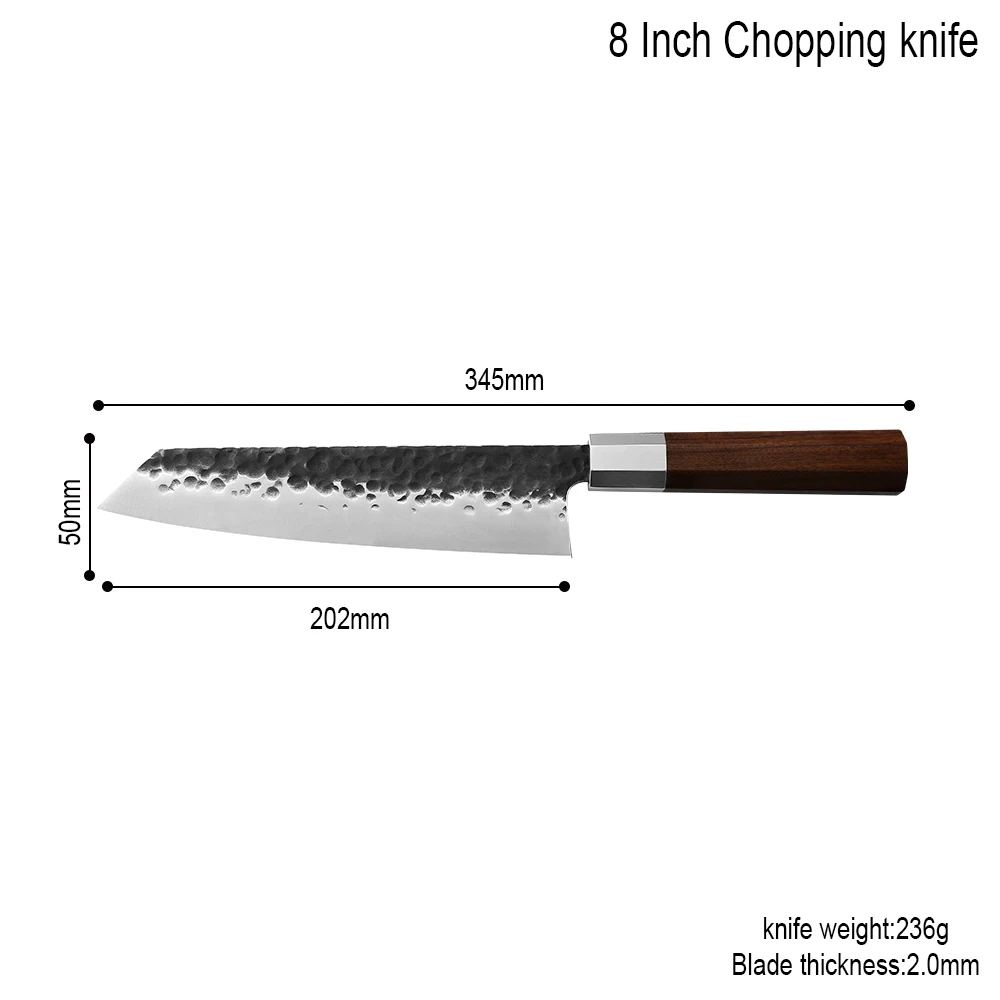 Кухонные ножи Sowoll из нержавеющей стали, молоток, кованые, ручной работы, нож шеф-повара/шинковки/сантоку, Кливер, слайсер, кухонные инструменты для приготовления пищи - Цвет: 8 inch chopping knif