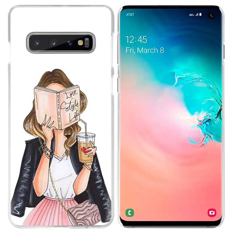 Vogue Девушка поход по магазинам чехол для samsung Galaxy S10 5G S10e S9 S8 M30 M20 M10 J4 J6 плюс J8 Note 8 9 прозрачный жесткий чехол из ПК для телефона