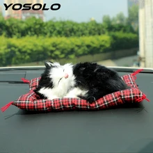 YOSOLO приборной панели автомобиля украшения прекрасные плюшевые котята кукла игрушка автомобиль-Стайлинг милый моделирование спящие кошки украшения