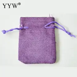 7x9 см Джутовая сумка холщевый мешок Drawstring Сумки 10 шт. конфеты подарок Бусины Jewelry Сумки для хранения Свадебные украшения