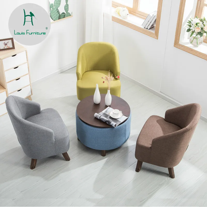 

Louis Fashion Living Room Chairs Nordic Single Mini Leisure Simple Modern Slack Creative Cloth Art Bedroom Balcony Wash