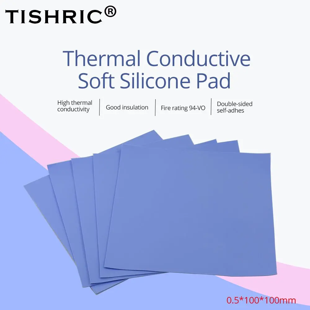 TISHRIC 0.5mm لوحة حرارية لاصق GPU وحدة المعالجة المركزية موصل سيليكون وسادات غرفة تبريد المبرد تبريد الحرارة بالوعة برودة الكمبيوتر المحمول TISHRIC 0.5mm لوحة حرارية لاصق GPU وحدة المعالجة المركزية موصل سيليكون وسادات غرفة تبريد المبرد تبريد الحرارة بالوعة برودة الكمبيوتر المحمول