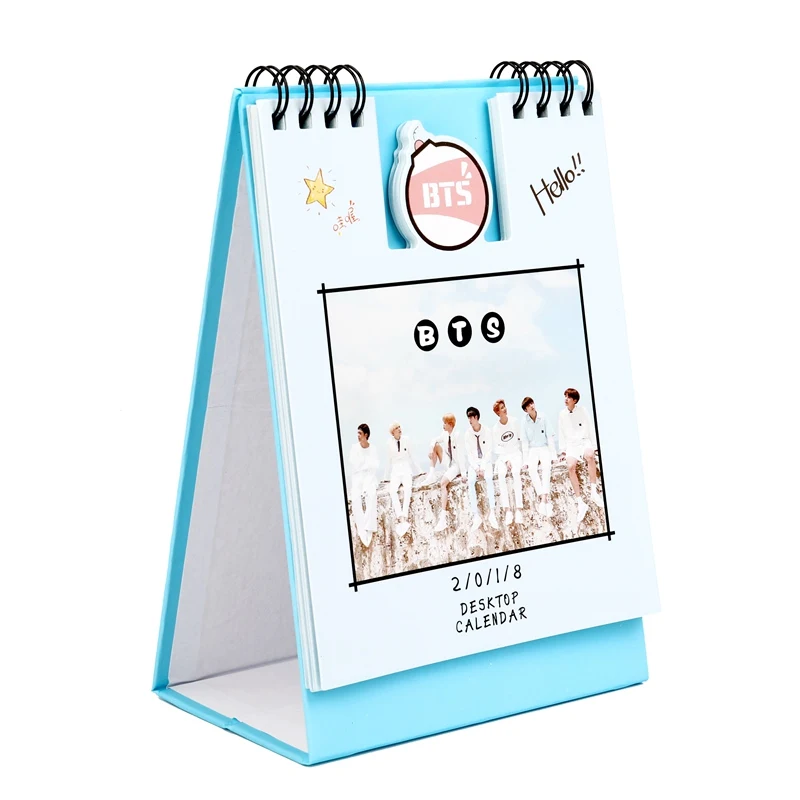 

Kpop Bangtan Boys 2018 Mini Desk Calendar Picture Photo Album Decor Fan Made Cards Gift Collection