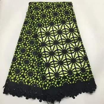 

Latest Black French Net Laces Fabrics 2019 High Quality African Nigerian Guipure Laces Fabric 5Yards/Lot For Fashion Dress A2281