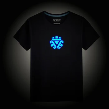 

Luminous Short Sleeves T-Shirts For Boys Girls Superman Iron Man Round Neck TShirt Kids Christmas Baby Fashionable