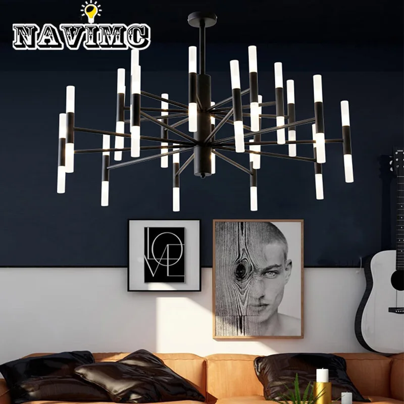 

Decorative Art Double Head Gold Black LED Chandelier for Bedroom Kitchen Living Room Decorative Lighting