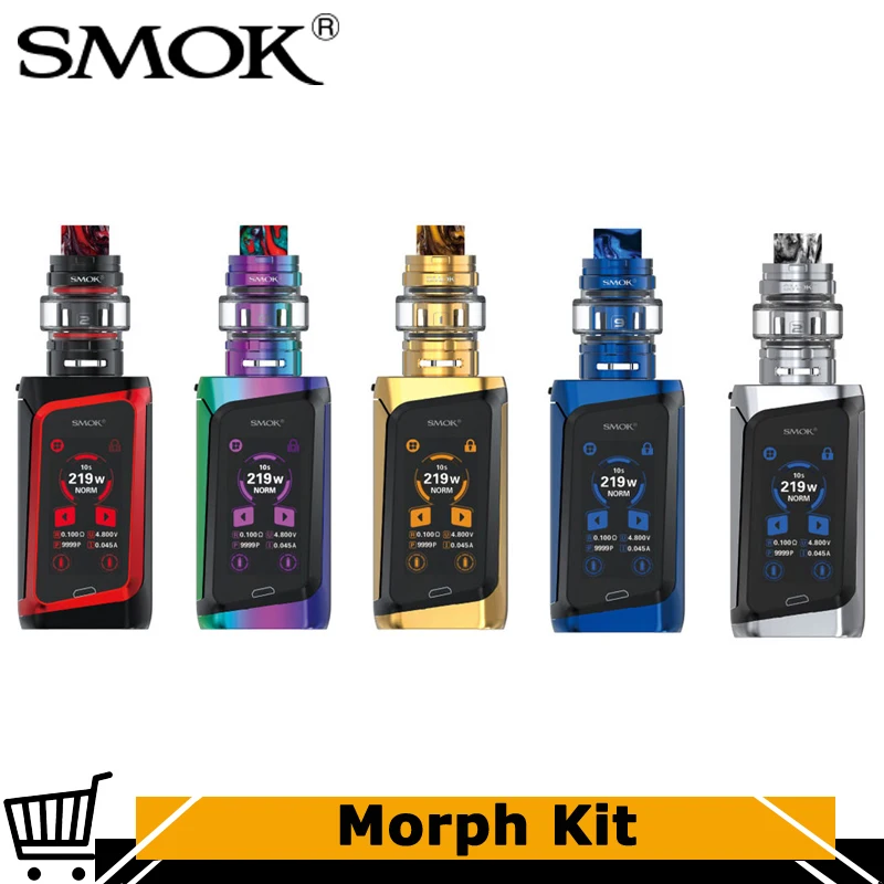 

Original SMOK Morph kit 219W Morph Box MOD 6ML TF Tank 1.9inch Touch Screen E-Cigarettes Vape with TF Tank BF-Mesh Coil