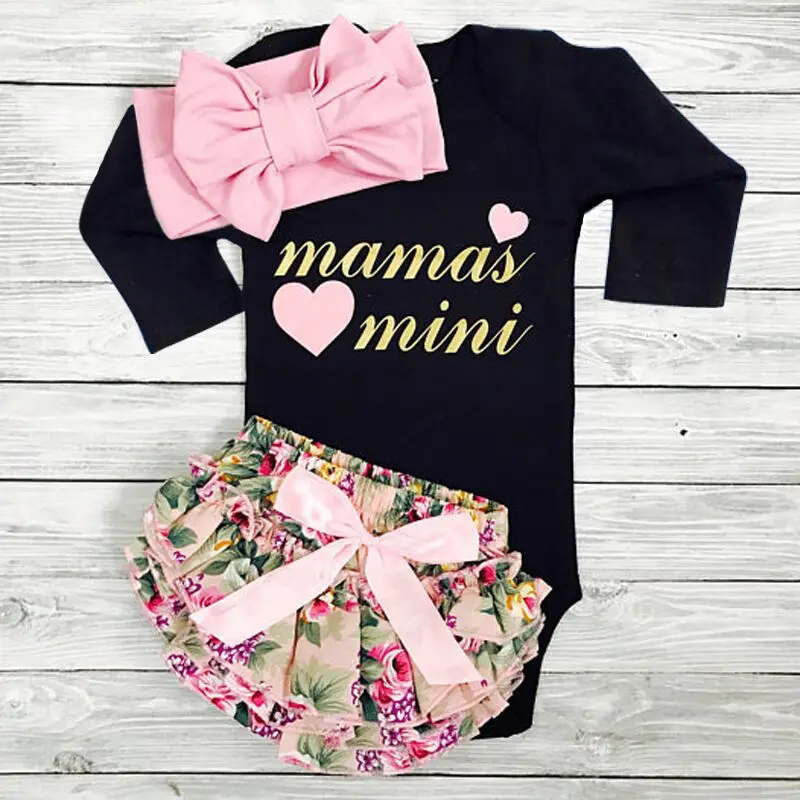 

3pcs/set baby girls clothing 2019 fashion baby kleding 18 month baby girl clothes summer infant clothing/skirt shorts/headband