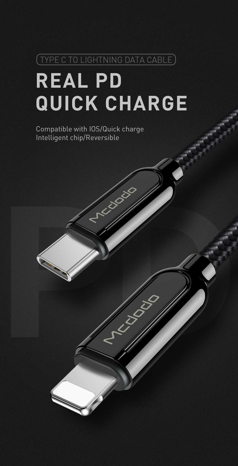 Mcdodo 36 Вт usb type C PD кабель для iPhone lightning X XR XS Max 8 Plus 11 Max Pro IOS13 Быстрая зарядка USB C кабель для передачи данных для Macbook