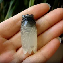 Натуральная Нефритовая Цикада цветок нефритовый кулон ожерелье изумруд Сюань Цикада красивый цвет бутик