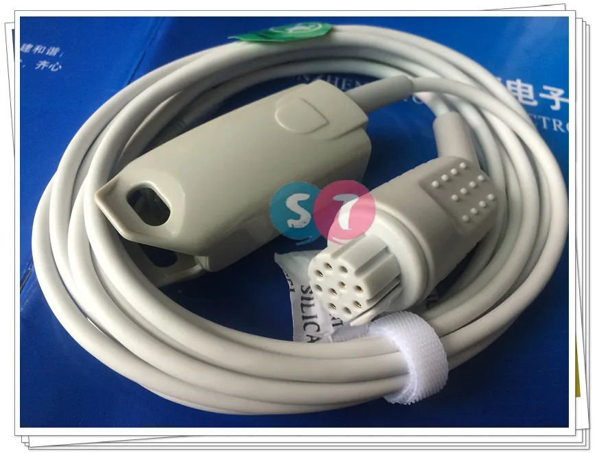 

Datex Ohmeda Round 10 Pin Adult Finger Clip SPO2 Sensor L=3M,Compatible