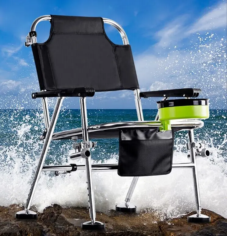 Chaise de pêche en acier inoxydable 3kg chaise de pêche multifonctionnelle loisirs de plein air tabouret de pêche pour la pêche détendue