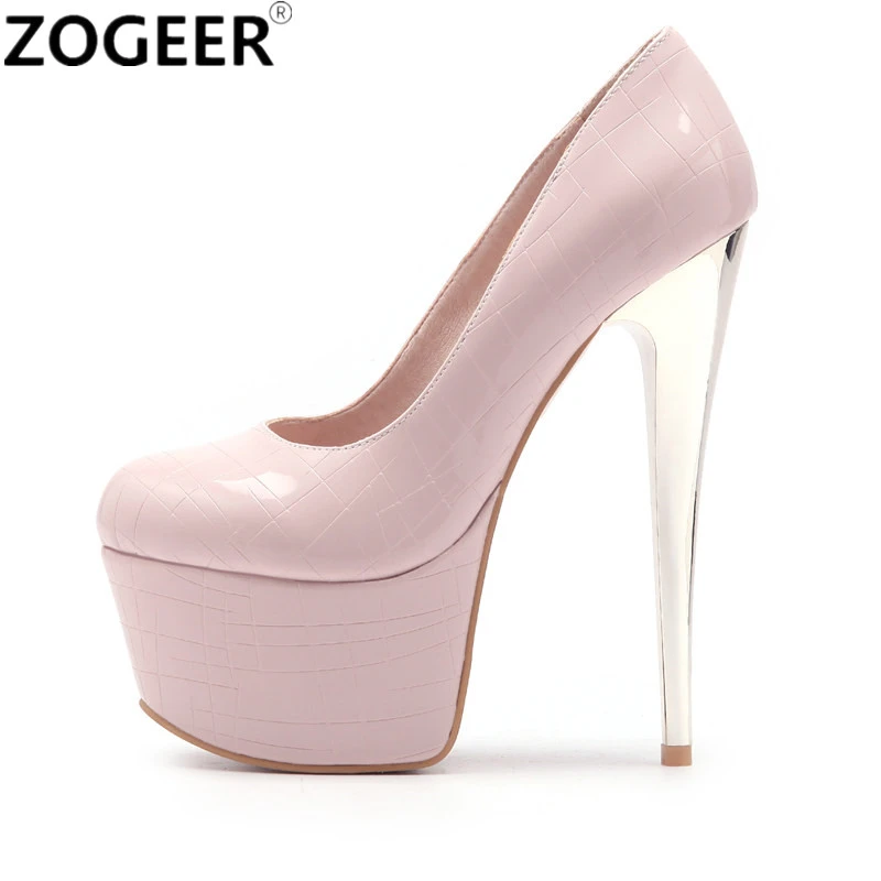pink platform pumps