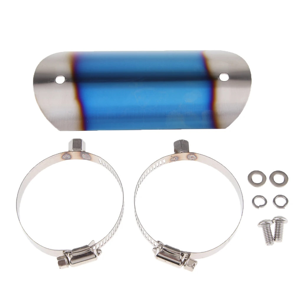Universal 14.6 cm Stainless Steel Motorcycle Exhaust Muffler Pipe Heat Shield Cover Heel Guard