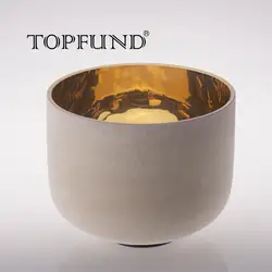 TOPFUND чистый Позолоченный матовый чакра Кристалл Поющая чаша 8 "с ABCDEFG Примечание с бесплатным молотком и уплотнительным кольцом