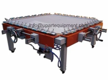 double clamp orm and wormwhcel pneumatic silk screen printing stretching machine