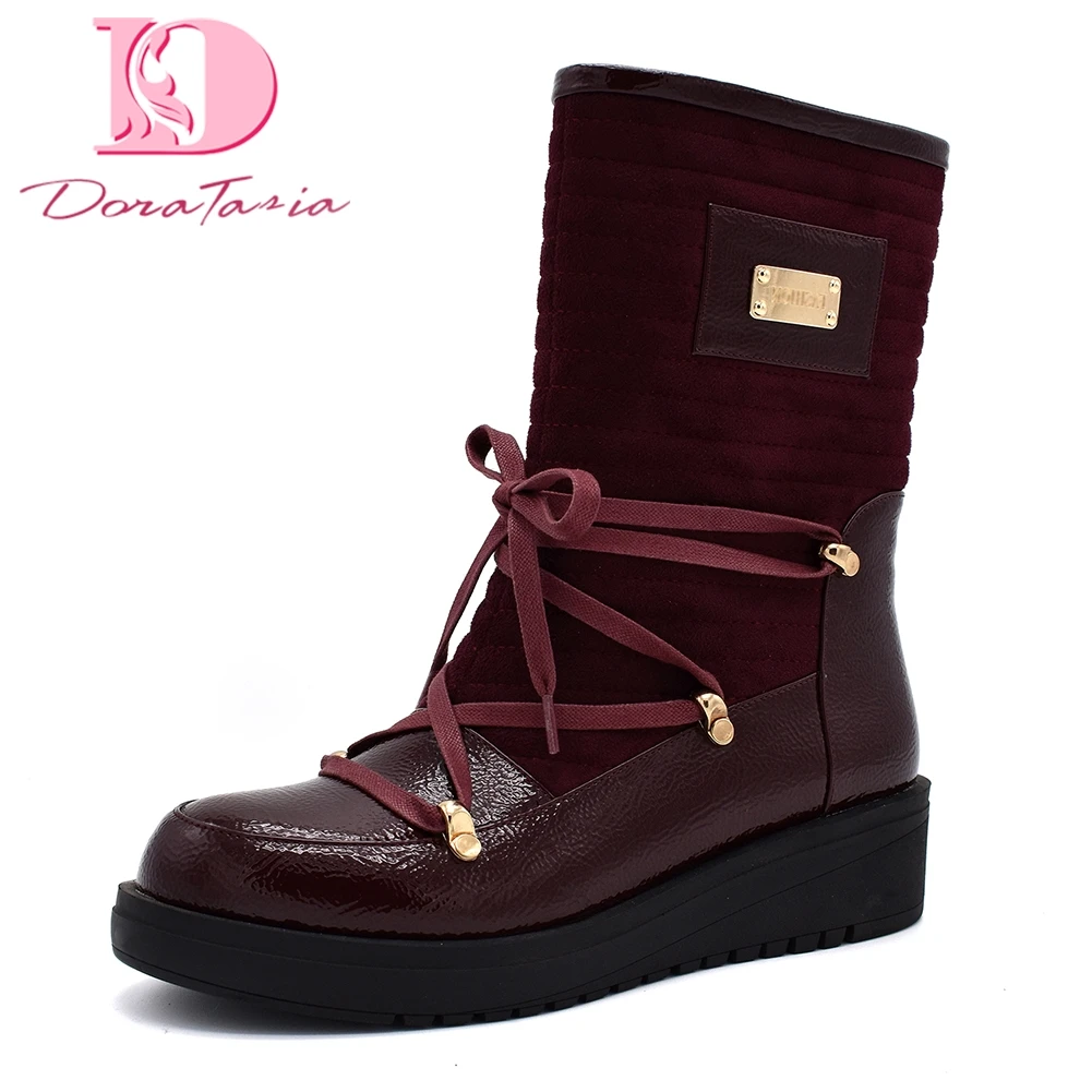 

DoraTasia 2018 Large Size 35-40 Dropship fashion snow boot keep warm Women Boots Woman Shoes winter Mid Calf Boots Shoes Woman
