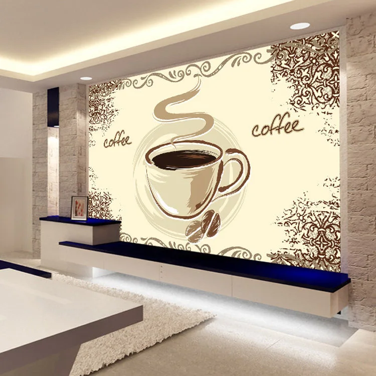 

Coffee cup Wallpaper Custom 3D Wall Murals Elegant Artistic photo wallpaper Bedroom Decor Cafe shop Restaurant Home decoration