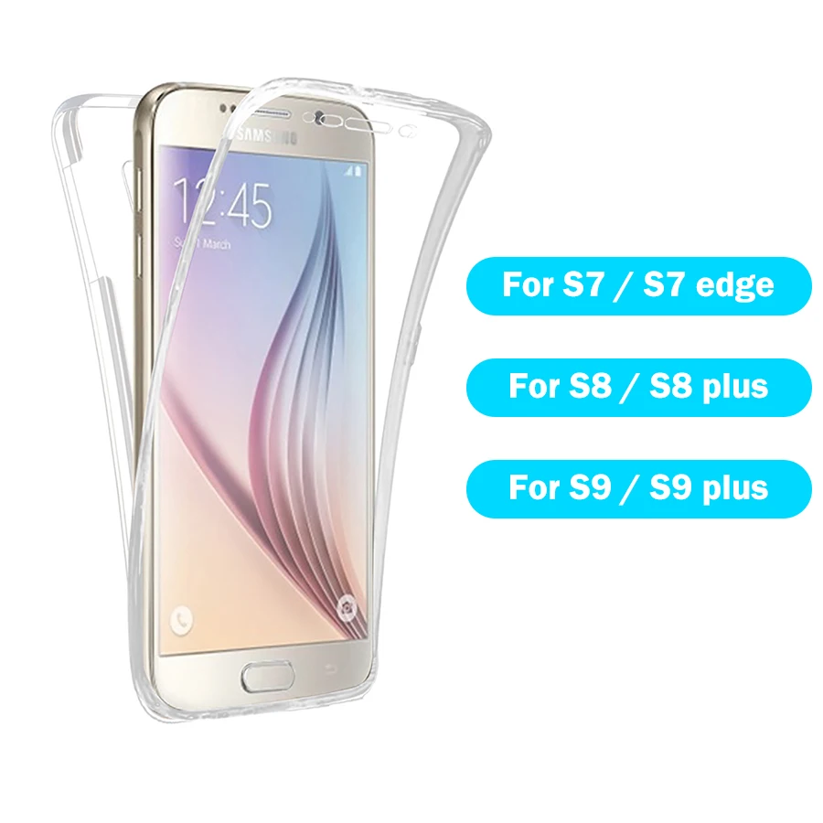 Для samsung Galaxy S7 Edge S8 Plus S9 360 градусов полный корпус по бокам мягкий прозрачный ТПУ