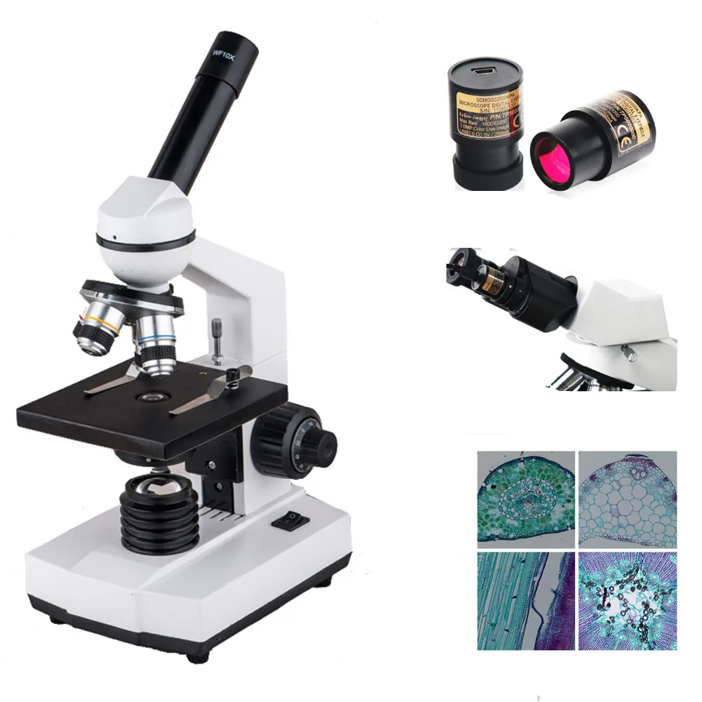 AMDSP XP301 биологический монокулярный микроскоп с камерой SCMOS 5 м для студентов лабораторных микроскопов эксперимента