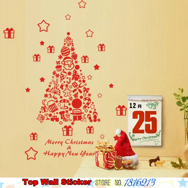 Creative DIY Home Christmas Wall Sticker Decoration Xmas Tree Stars Santa Gifts Paper Craft Decals Creative DIY Home Christmas Wall Sticker Decoration Xmas Tree Stars Santa Gifts Paper Craft Decals