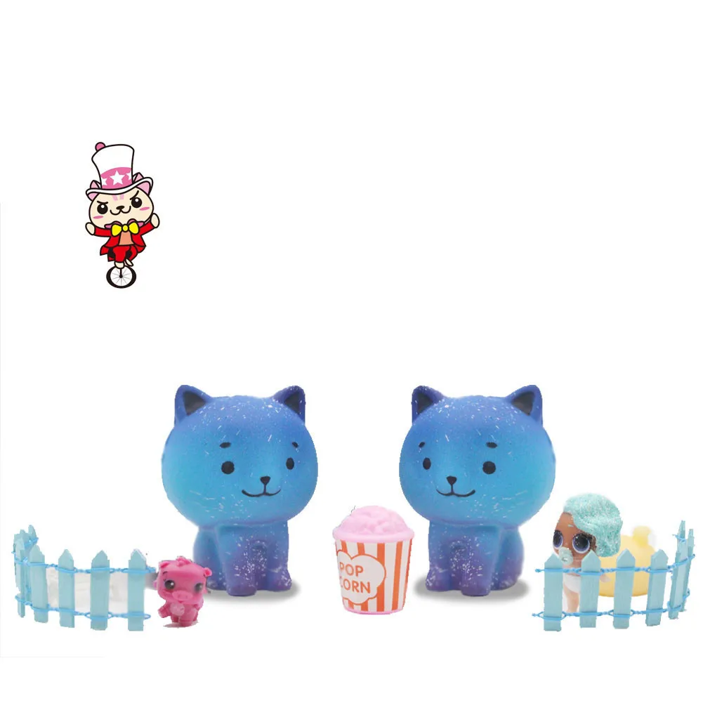 Антистресс 8 см Jumbo Galaxy милый котенок животные Squishies Galaxy Squishies медленный рост сжимает стресс снимает игрушки для детей