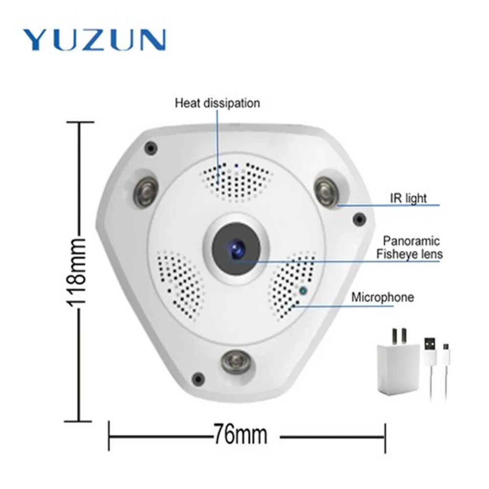 

5.0MP Fisheye VR Panoramic Camera Wireless Wifi IP Camera Home Security Surveillance System Camera Wi-fi 360 Degree CCTV Camera
