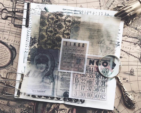 

ZFPARTY 22pcs Old Newspaper Style Vellum Stickers for Scrapbooking Happy Planner/Card Making/Journaling Project