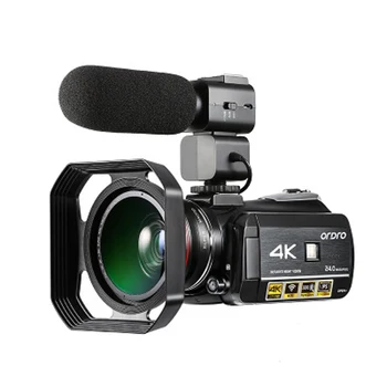 

New AC3 4K Digital Video Camera WiFi IR Night Vision Touchscreen Video Camera w/0.39X Wide Angle Lens++Microphone