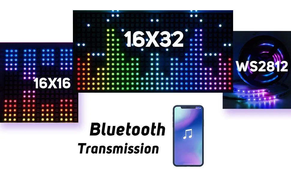 Bluetooth музыкальная мечта контроллер DC5-24V IR/RF с микрофоном 13 клавиш дистанционного управления WS2812B WS2811 Светодиодная лента матричная панель 512 пикселей