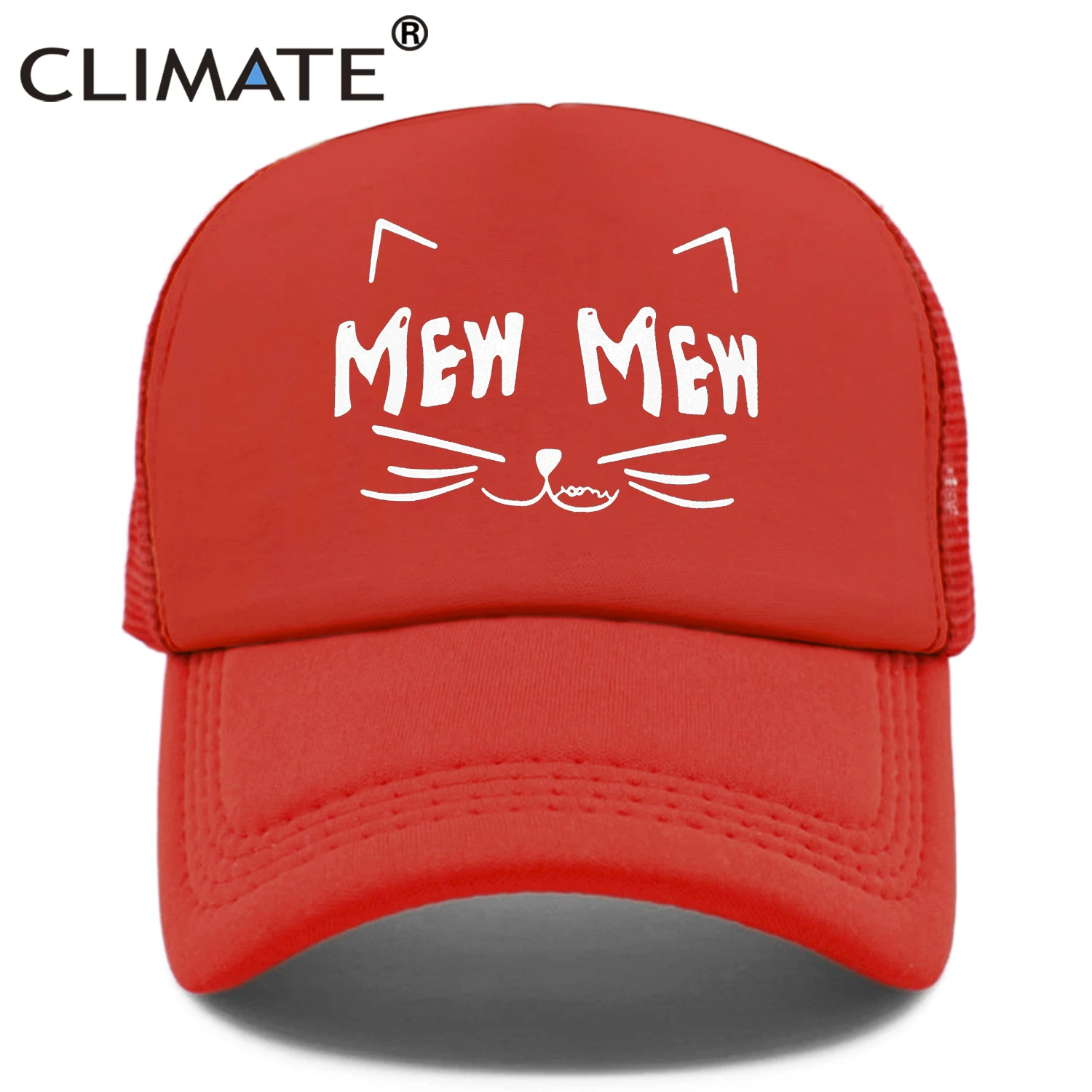 

CLIMATE Women Mew Mew Caps Hat Girls Cat Lover Hat Hip Hop Mew Red Baseball Cap Colorful Mesh Baseball Cap Hat for Women Girls