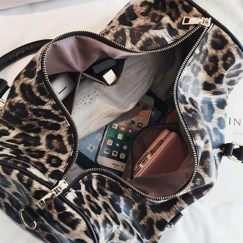 Модные женские туфли слинг плеча сумочку большой ёмкость Leopard Crossbody Дорожные Сумки из искусственной кожи выходные вещевой Сумка