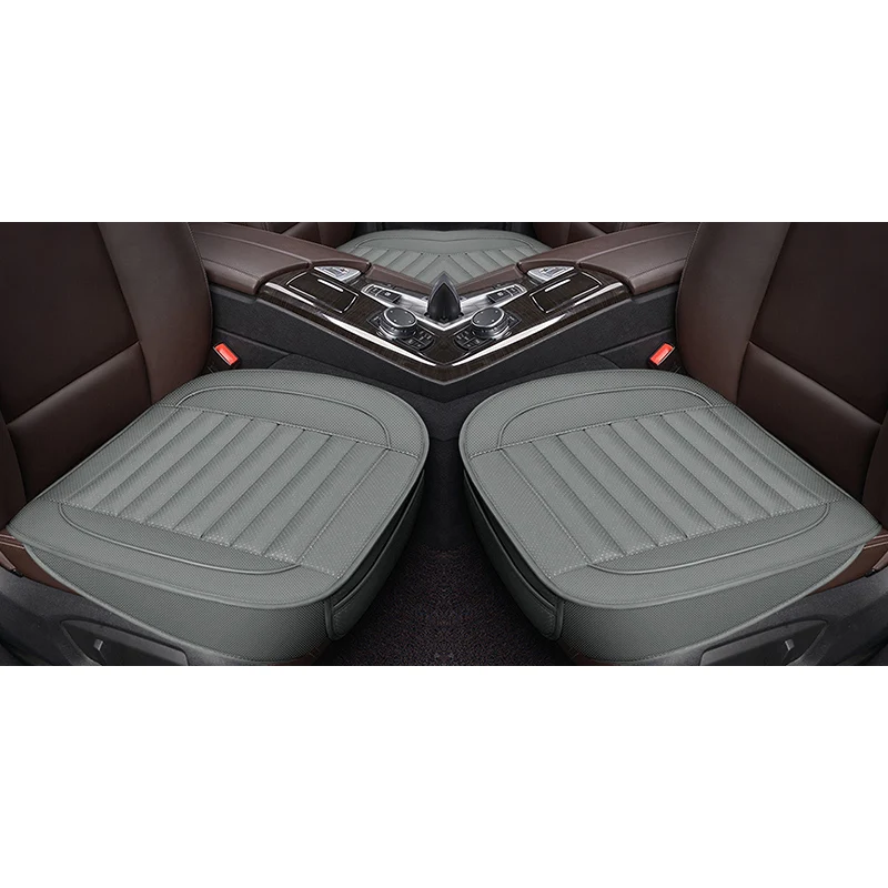 Automobiles Seat Cover Auto Accessories PU Leather Interior Car Seat Cover Four Seasons Universal Protector Storage Seat Cushion - Название цвета: Gray front 2pcs