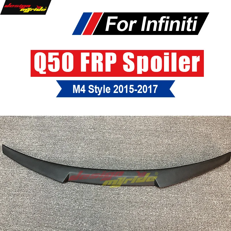 Q50 Rear Trunk Spoiler Tail Wing FRP Primer Black (Re-painting is required)For Infiniti Q50 Tail Trunk Lid Boot Lip Wing 2012-17
Q50 Rear Trunk Spoiler Tail Wing FRP Primer Black (Re-painting is required)For Infiniti Q50 Tail Trunk Lid Boot Lip Wing 2012-17